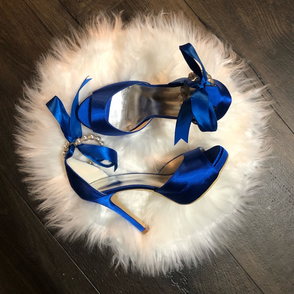 Royal Blue Satin heels